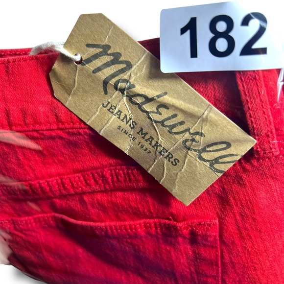 Madewell Red Size W28‎ Cotton/spandex Woman Relaxed Denim Raw Hem Shorts - Picture 7 of 7
